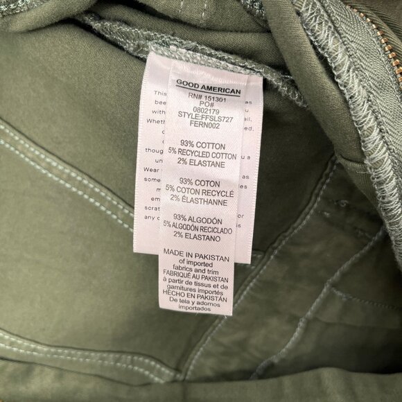 Good American Fit For Success Jumpsuit Size S Olive Green Cotton Stretch - Picture 13 of 15